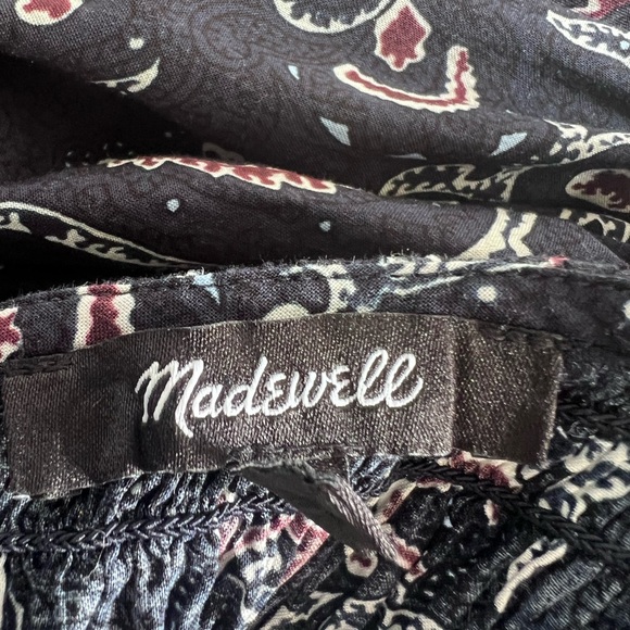 Madewell Navy Paisley V-Neck Long Sleeve Maxi Dress - Picture 2 of 9